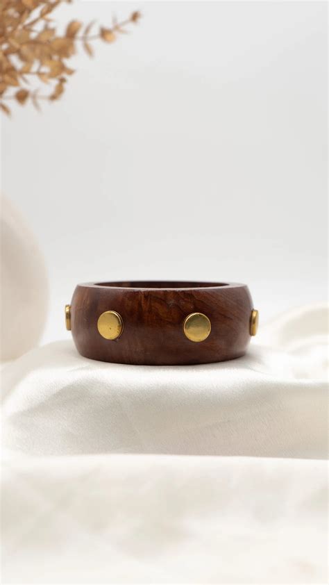 Golden Dot Wooden Bangle – Suav Jewels