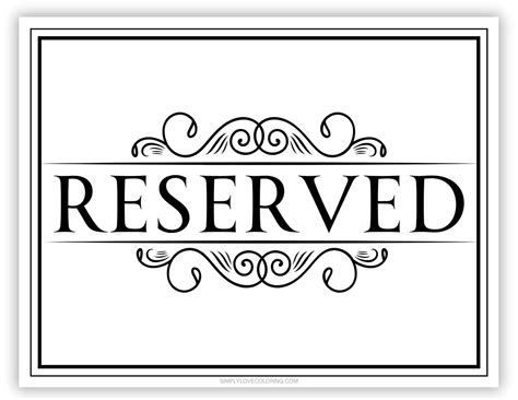 Reserved Sign Printable | Printable AT A GLANCE