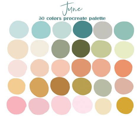June neutrals procreate color palette ipad procreate etsy – Artofit