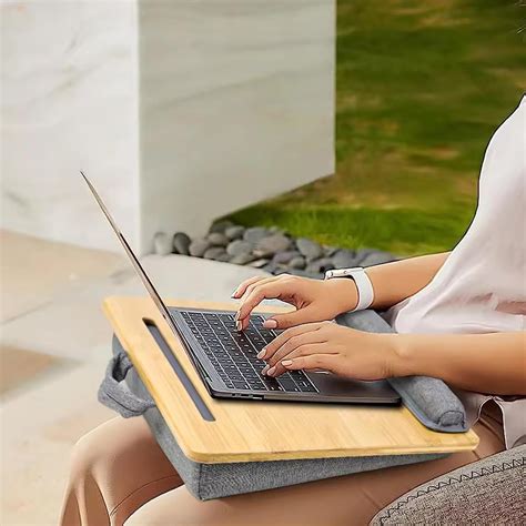 SANJIMO Lap Desk for Laptop with Cushion, Bamboo Laptop India | Ubuy