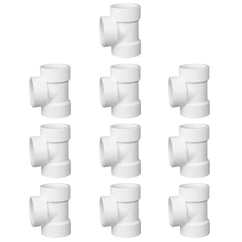 FangKingNo 10 PACK 1/2" PVC Female Thread Adapter Tee Coupling for PVC ...