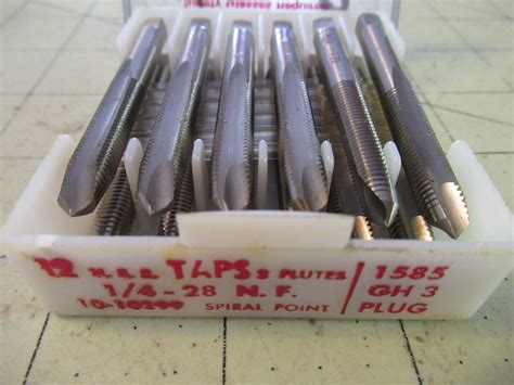 12 LITTON UNION TWIST DRILL H.S.S TAPS FLUTES 1/4-28 N.C. 10-10299 ...