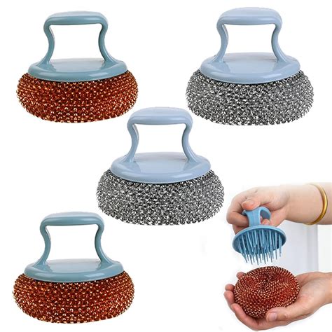 Aptitude Kitchen Round Dish Sponges Scourer Cleaning Ball with Handle ...