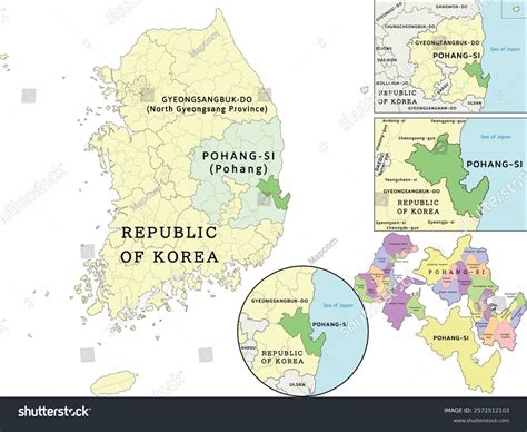 Pohang-si Pohang Location On Gyeongsangbuk-do North Stock Vector ...