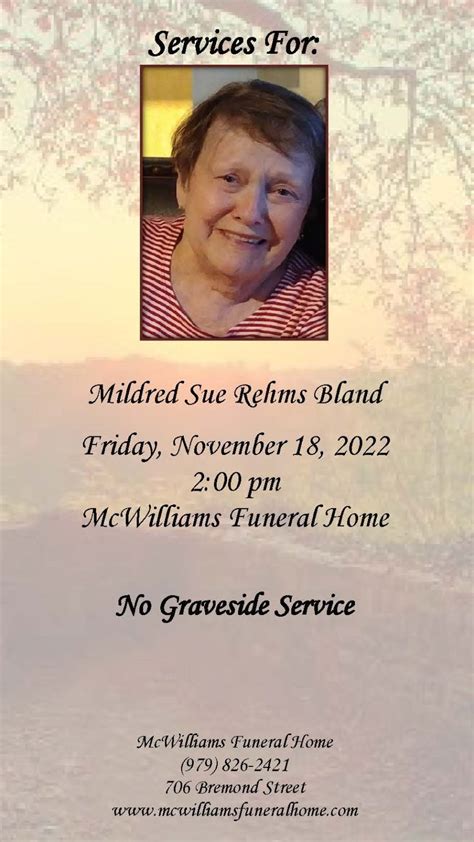 Service Information - McWilliams Funeral Home