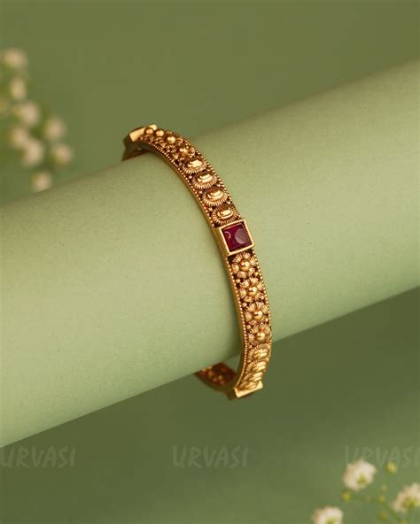 Gold-Toned Floral Motifs Bangles BA 283 – URVASI LADIES NOVELTIES