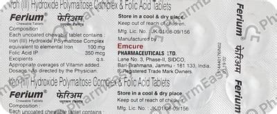 Ferium 100mg Strip Of 10 Chewable Tablets: Uses, Side Effects, Price ...