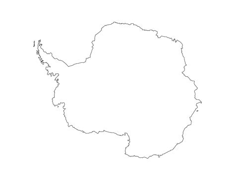 Outline World Map With Antarctica