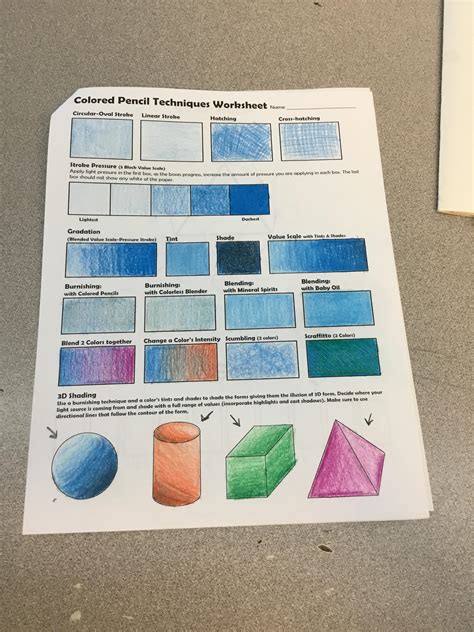 Colored Pencil Techniques Worksheet Answers