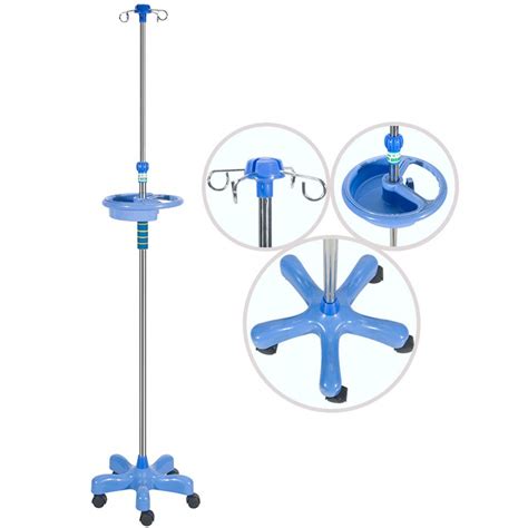 RTYUIO IV Pole with Quad Ram Hook and 5-Leg ABS Base,IV Pole, Rolling ...