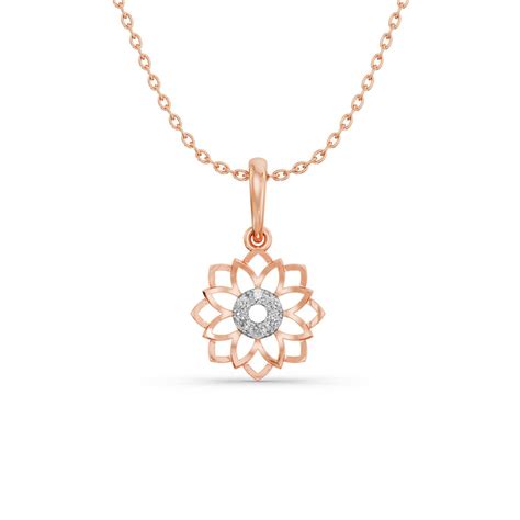 Aesthetic Flower 9KT Gold Laboratory Grown Diamond Pendant – PALMONAS