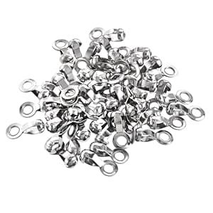 uxcell Ball Chain Connector, 6mm 6.5mm Pull Loop Crimp Link Stainless ...