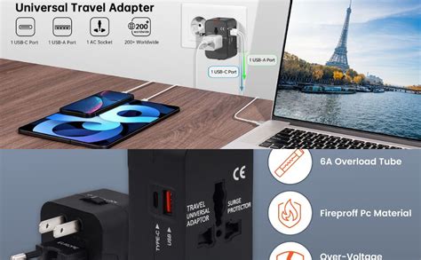 Universal Travel Adapter, Worldwide All-in-One International Power ...