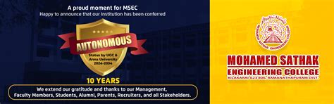 Mohamed Sathak Engineering College | MSEC (An Autonomous Institutions)