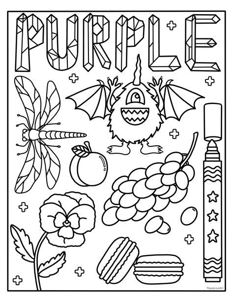 Things That Are Purple Coloring Pages