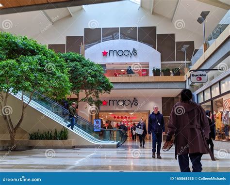 View of Both Floors of the Macy`s Department Store Entrances Inside the ...