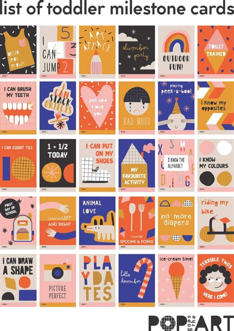 Mini Milestone Cards | Toddler (box of 30 cards) – Pop Goes the Art