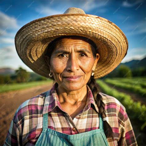 A Farmers Wife Poses in a Field in Rural Mexico Generative AI | Premium AI-generated image
