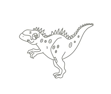 Dinosaur Color By Number coloring pages - ColoringLib