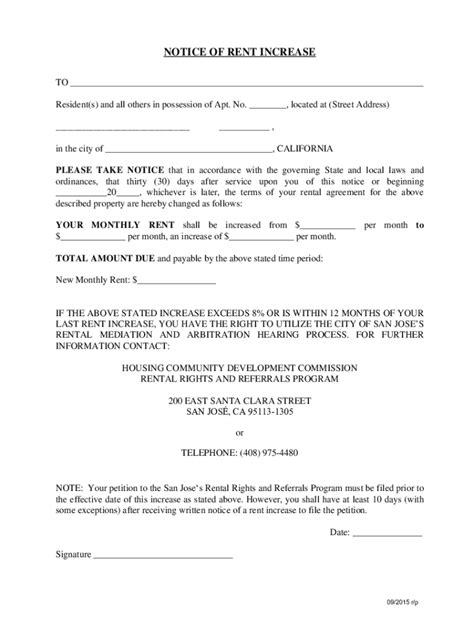 California rent increase notice form: Fill out & sign online | DocHub