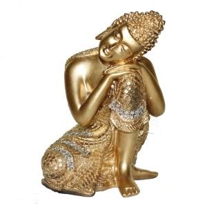 eShubham Lord Buddha Thinking Golden With Diamond Work Decorative ...