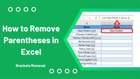 Parentheses in Excel 的图像结果