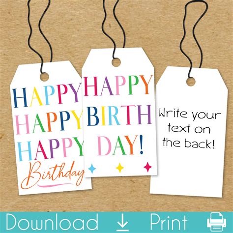 Free printable happy birthday tags, Download Free printable happy birthday tags png images, Free ...