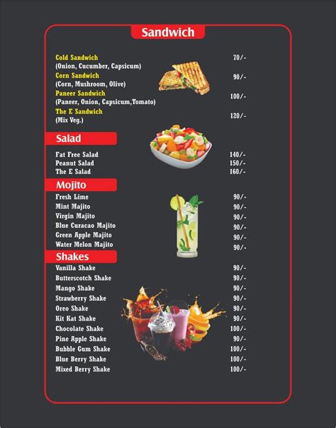 Menu at THE E KAFE, Tohana