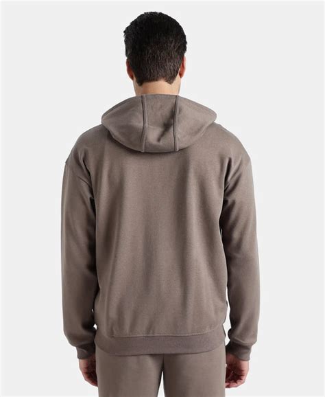 Buy Super Combed Cotton Rich Pique Hoodie Jacket with Ribbed Cuffs ...