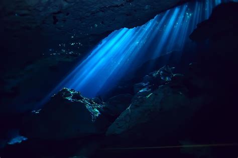 Underwater landscape mexico, cenotes diving rays of light under water ...
