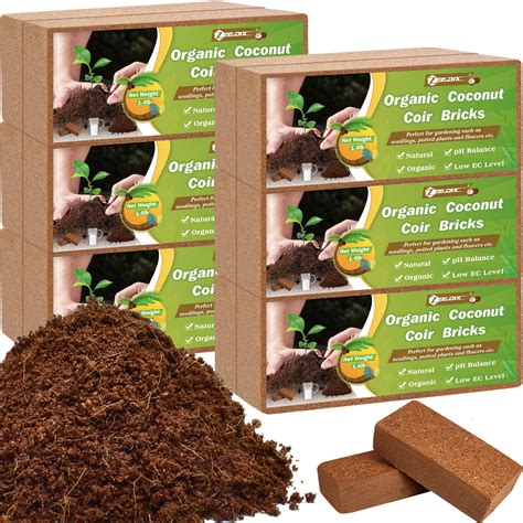 ZeeDix 12 Pcs Premium Coconut Coir Compressed 100% Organic Coco Coir ...