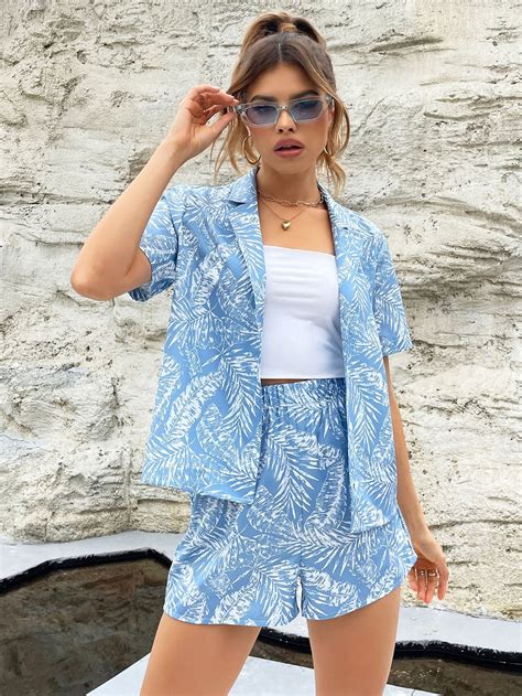 Tropical Print Blouse and Shorts Set | Easy trendy outfits, Co ords ...