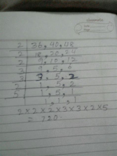 Find LCM of 36, 40, 48. - Brainly.in