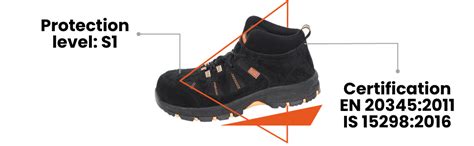 BLACK+DECKER High Ankle Black Leather Safety Shoes for Men | Double ...