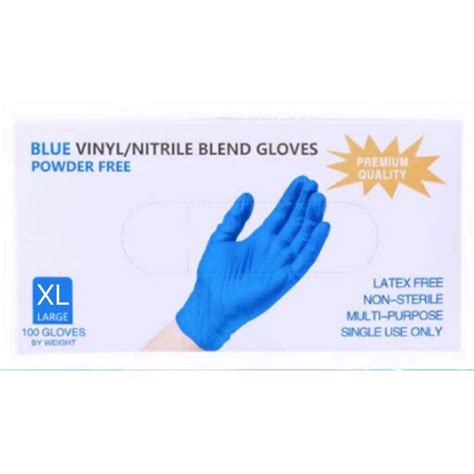 100PCS Vinyl/Nitrile gloves Blend Food Grade Gloves Disposable Gloves ...