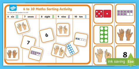 6 to 10 Sorting Maths Activity