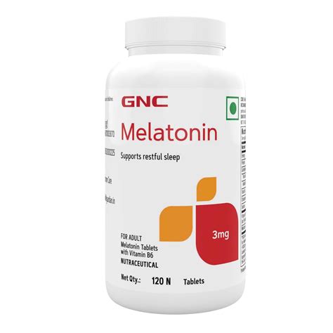GNC Melatonin Tablets With Vitamin B6 | 120 Tablets | Promotes Deep ...