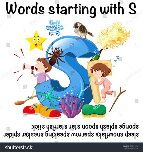 English Words Starting S Illustration Stock Vector (Royalty Free ...