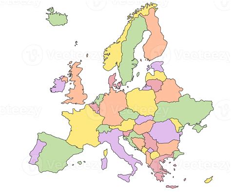 Europe map modern colorful style. multi coloured Europe map. maps of ...