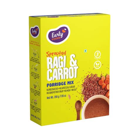 Early Foods - No Added Sugar No Salt Porridge - Sprouted Ragi Cereal ...