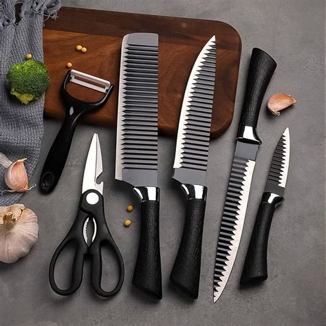 2285 Stainless Steel Knife Set With Chef Peeler And – gambitproduct.com