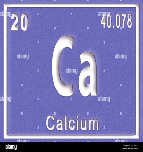 Calcium chemical element, Sign with atomic number and atomic weight, Periodic Table Element ...