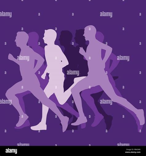 Silhouette of running man - long-distance runner or short-distance runner Stock Vector Image ...