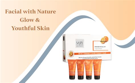 SARA Orange 4-Step Fruit Facial Kit For Brightening & Natural Organic ...