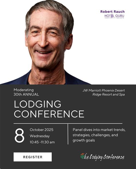 I will be moderating at The Lodging Conference 2025 on 8th October at ...