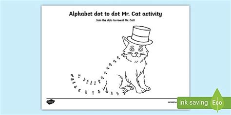 Connect the Dots A-Z Mr. Cat Activity - Resources - Twinkl