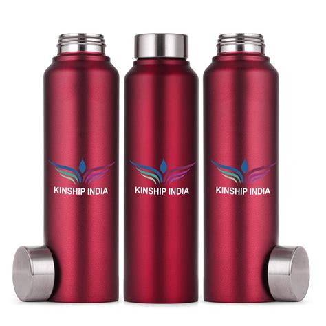 Stainless Steel Water Bottle Set of Three,1 Litre (RED)