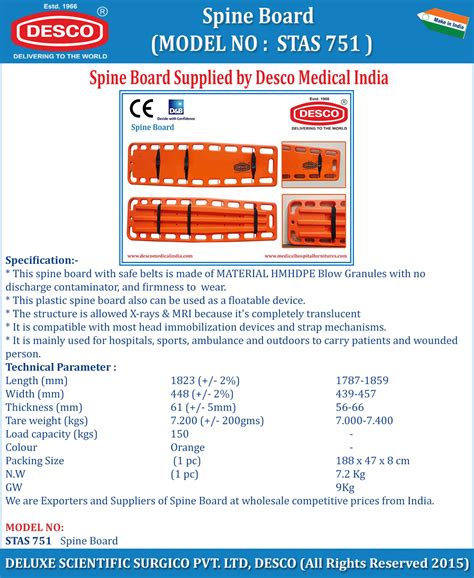 Medical Spine Board - Manufacturers, Suppliers & Exporters India