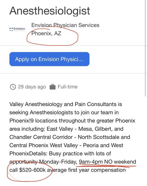 Anesthesiologist Salary Phoenix - 2026 Company Salaries