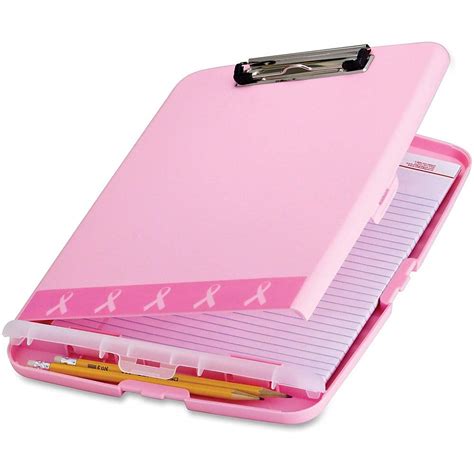Officemate Breast Cancer Awareness Slim Clipboard Box, Pink, 1 ...